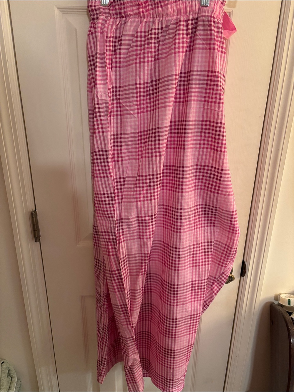 Women's Pink Plaid Lounge Pajama Pants